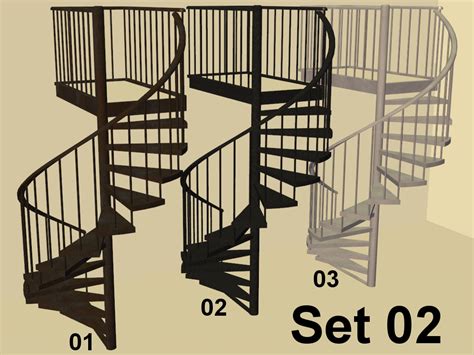 Mod The Sims Marvines Simple Spiral Stairs In Metal