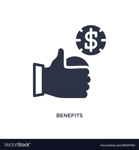 Benefits Icon On White Background Simple Element Vector Image