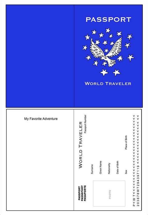 Passport Template Booklet Template Templates Printable Free Free