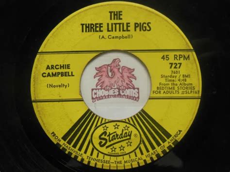 Archie Campbell Hee Haw Three Little Pigs Green Stamps 45 Rpm