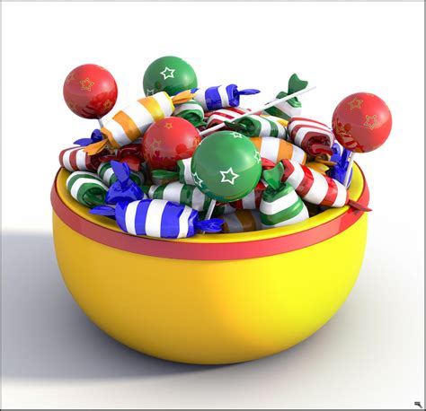 Free Candy Bowl 3d Model Turbosquid 1243511