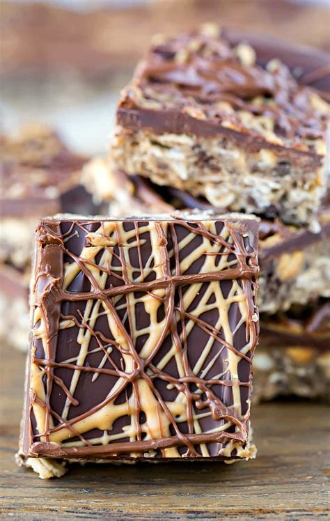 Use a rubber spatula to fold in the flour mixture. No Bake Cookie Bars - I Heart Eating