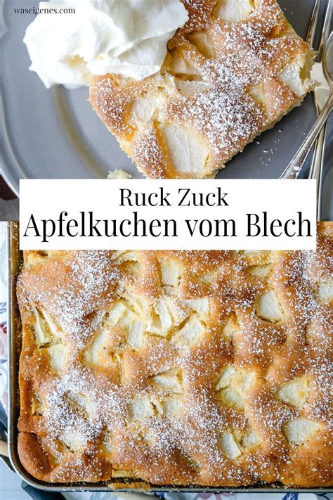 Er war trotzdem noch saftig genug. Ruck Zuck Apfelkuchen vom Blech {Rezept} | was eigenes ...