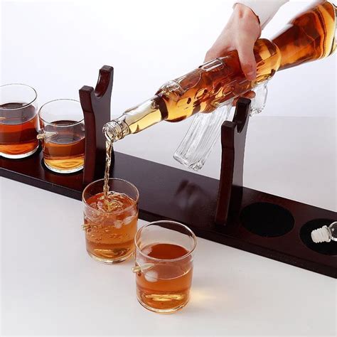 Luzana Whiskey Karaf Ak 47 Decanteer Karaf Whiskey Set Incl 4 Glazen