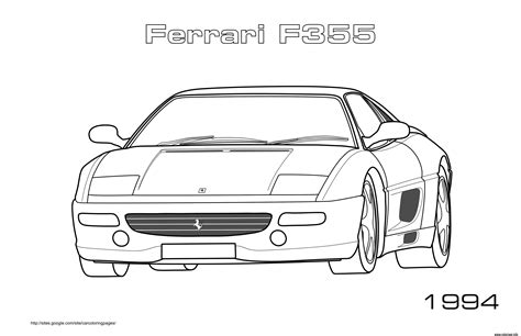 Coloriage Ferrari F355 1994 Dessin Voiture à Imprimer