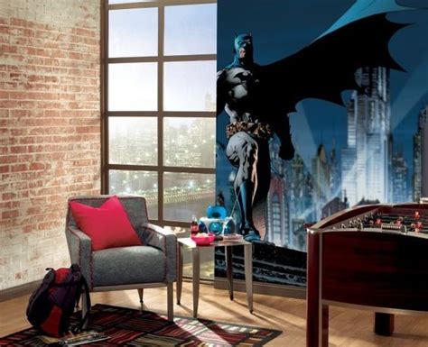 Möchten sie ihr zimmer cool dekorieren, aber sie wollen nicht viel für die renovierung ausgeben? teenager zimmer junge batman wanddeko backsteinwand tapete ...