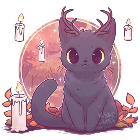 🍁 Another Kitty Witches Familiar This Time With Antlers 🐱 🦌 🍁 If You