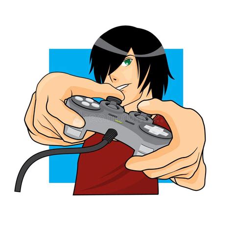 Vector Cartoon Illustration Of Professional Gamer Guy Stock Vector