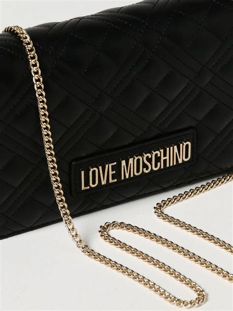 Love Moschino Shoulder Bag In Quilted Synthetic Nappa Leather Black
