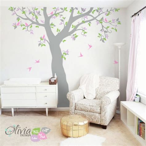 Large Tree Wall Decal Beautiful White Tree Wall Decal Wall Etsy