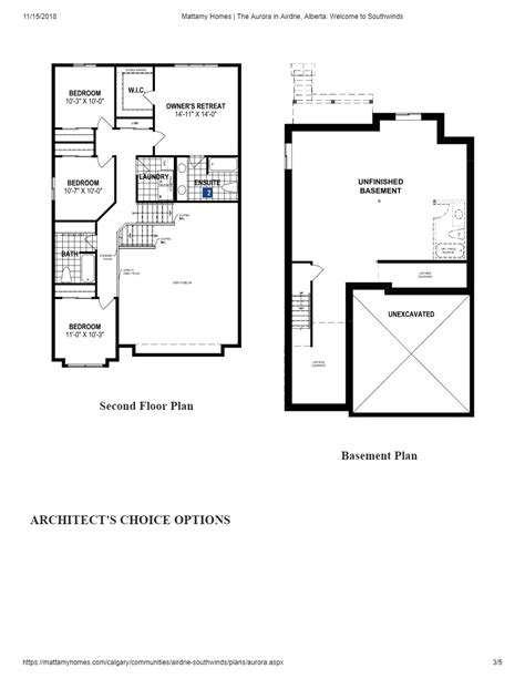Aurora Floor Plan At Yorkville By Mattamy Homes In Calgary Ab