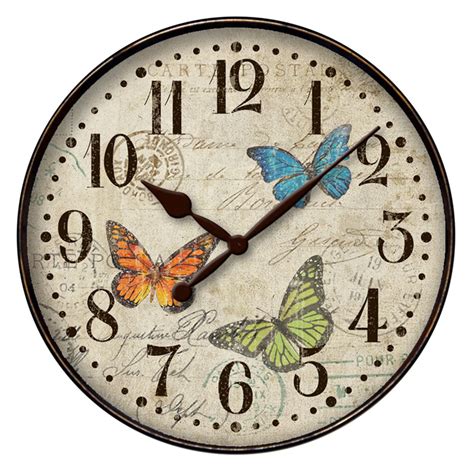 Westclox 12 In Round Butterfly Wall Clock Wall Clock Modern Wall