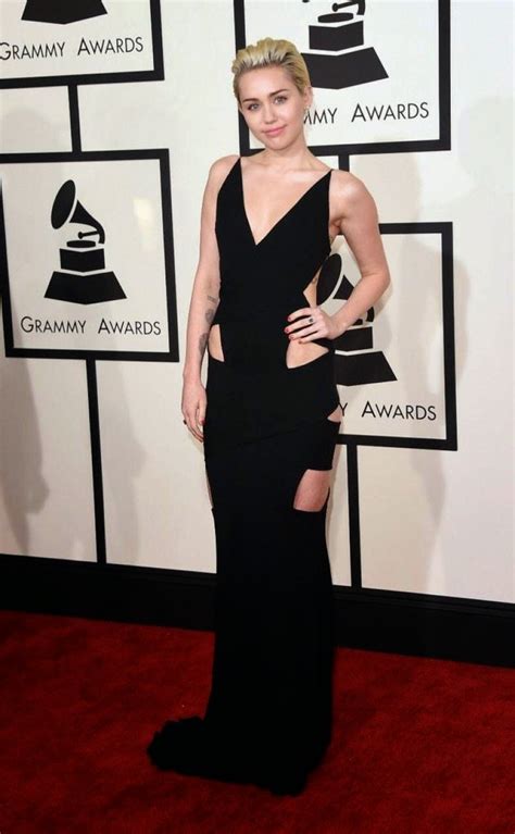 Miley Cyrus 2015 Grammy Awards Red Carpet Dress Fashion Style
