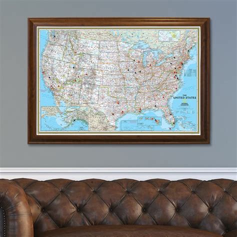 Us Push Pin Travel Maps Framed United States Maps With Pins