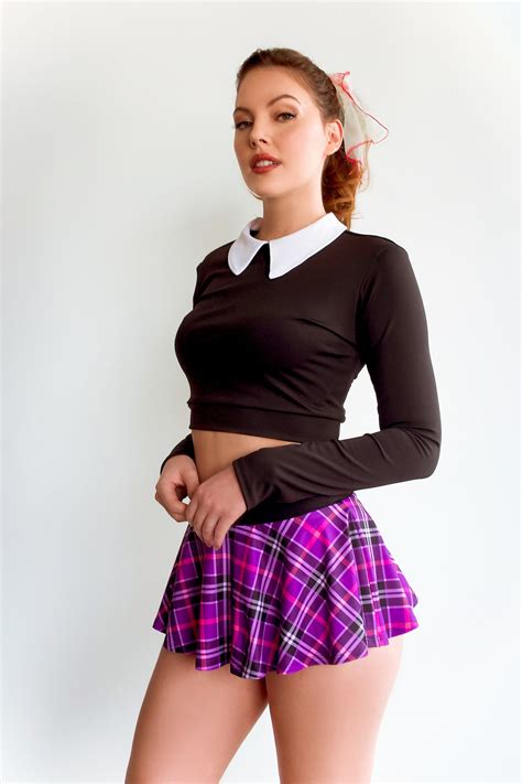 Sugarpuss PLAID MINI SKIRT Purple Plaid High Waist Ultra Mini Etsy