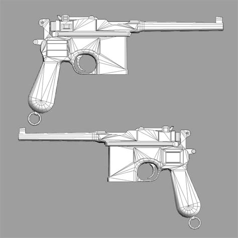 Mauser C96 3d Model 40 Unknown Fbx Obj Max Free3d