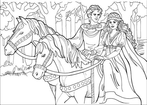 Princesse glamour, princesse en robe de bal, princesse enfantine, portrait de princesse ou princesse exotique. Princesse 7 | Coloriage chevalier, Coloriage chateau