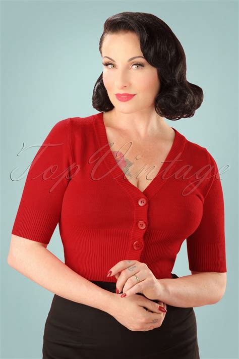 50s overload cardigan in lipstick red vintagechick be