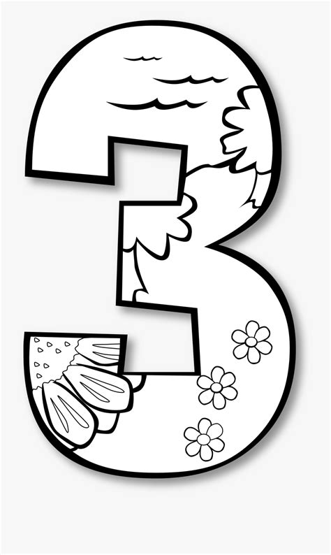 numbers clipart black  whi  day  creation coloring page  transparent clipart