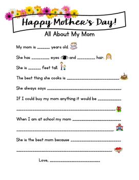 However, the days vary depending on which country you are from. Mother's Day: All About My Mom Worksheet by maria vicenzi ...