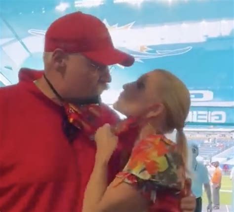 Video Watch Andy Reid S Wife Tammy Give Him A Big Smooch After Beating Dolphins BlackSportsOnline