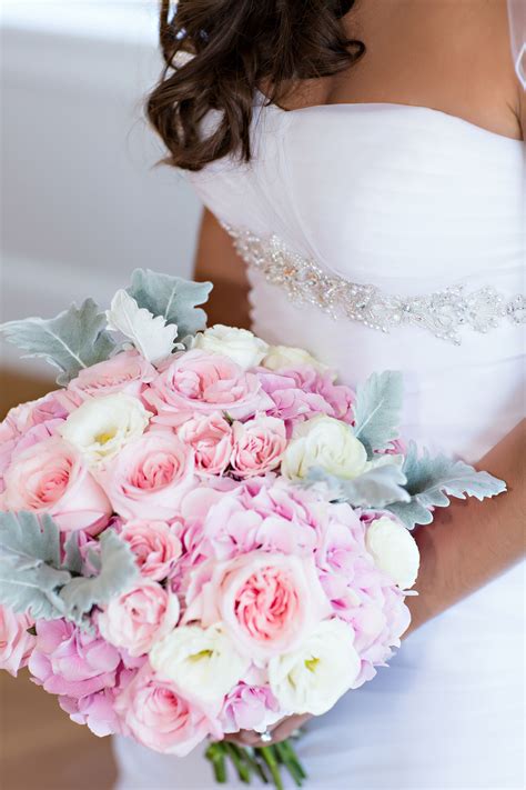 Maybe you would like to learn more about one of these? Pink Rose and Hydrangea Bouquet with Dusty Miller