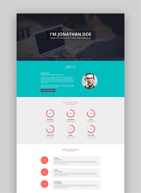 This profile instantly shows readers that the candidate has a recognised accounting qualification and explains the. 23 Best HTML Resume Templates to Make Personal Profile CV ...