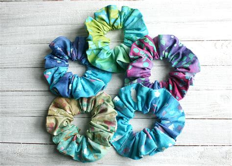 Tie Dye Scrunchies Colorful Hair Accessories Hair Scrunchie Etsy