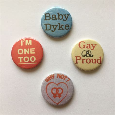 Lesbian Vintage Remake 4 Badge Set Gay Pin Buttons Lgbt Pride Etsy