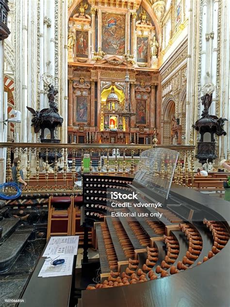 The Pipe Organ Keyboard And The Main Altar Of The Mosquecathedral Of