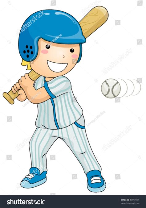 Boy Playing Baseball Vector 49592131 Shutterstock
