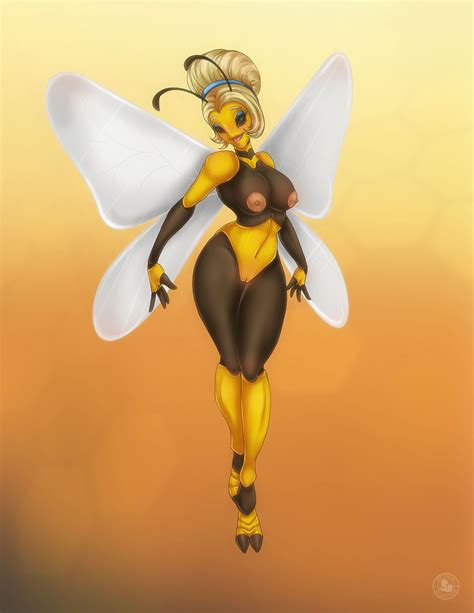 Rule 34 Antennae Anthro Arthropod Bee Beehive Black Eyes Black Sclera Blakeblazer Blush
