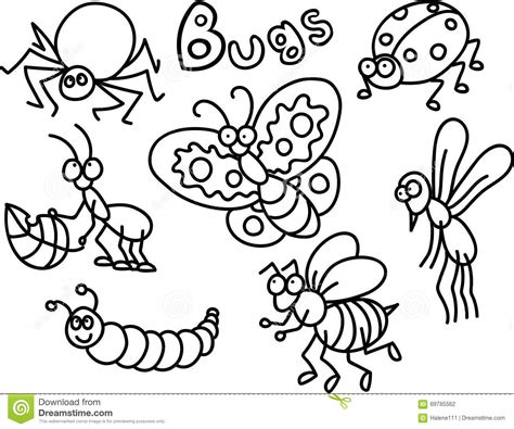If you like creepy crawly bugs this is the place for you! Bugs Coloring page stock illustration. Illustration of coloring - 69785562