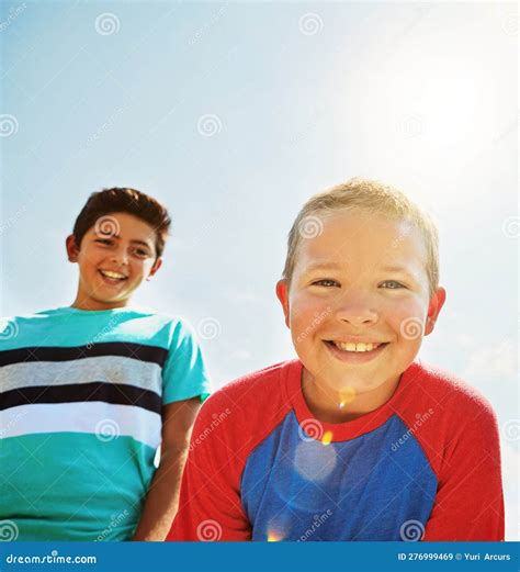 I Wouldnt Trade My Buddy for the World. Portrait of Two Happy Young