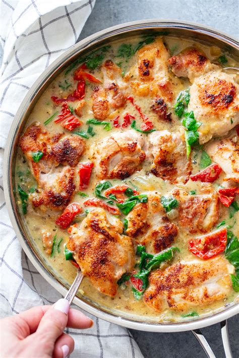 chicken tuscan creamy keto paleo recipe whole30 recipes boneless thighs dinners momma meals skinless bacon skillet whole tasty sauce meal