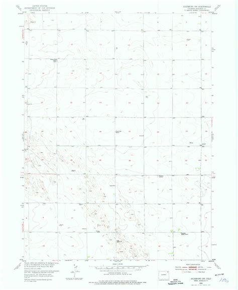 Classic Usgs Julesburg Sw Colorado 75x75 Topo Map Mytopo Map Store
