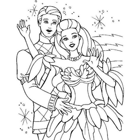 Les zones polaires restent blanches. Coloriage Barbie danse avec Ken à imprimer