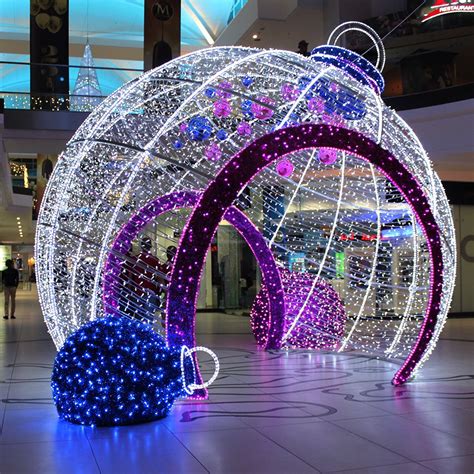 Vector crystal clear christmas ball. Giant walk-through 3D LED Bauble, Cresta Shopping Centre ...