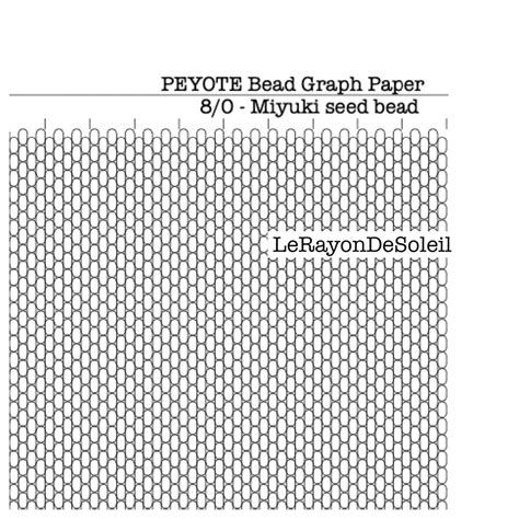 Set Peyote Seed Bead Graph Paper 80 110 And 150 Peyote Etsy