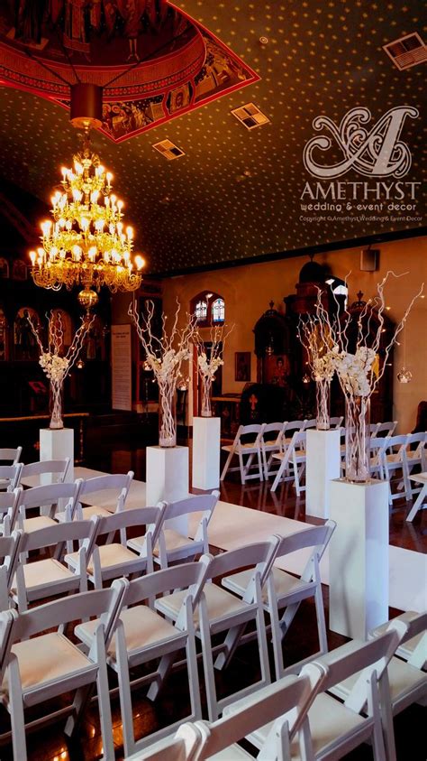 Some couples get married through civil rites while they're still saving up for their dream fairytale wedding. Whimsical church wedding ceremony decor, white gloss ...