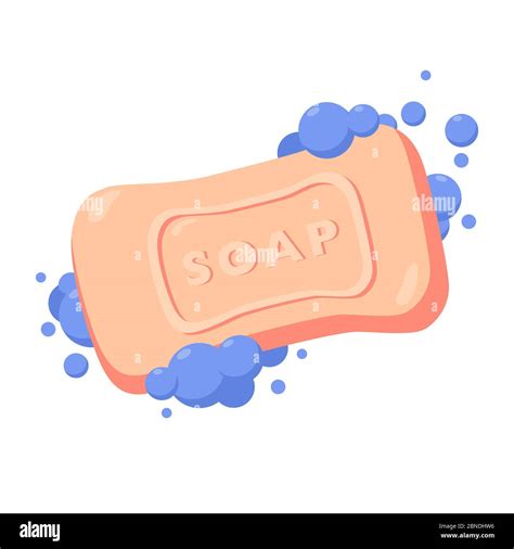 Bar Of Soap With Foam Isolated On White Background Vector Flat