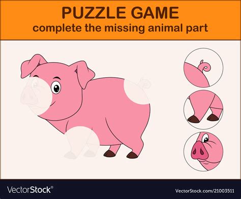 Complete The Puzzle And Find The Missing Parts Vector Image