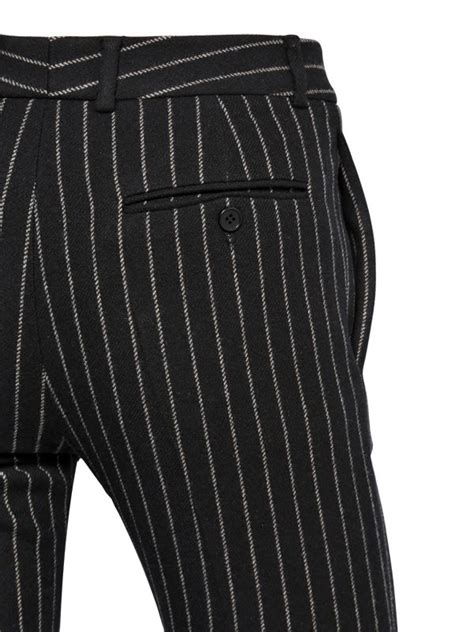 It features beetlejuice's iconic black and white striped suit jacket and pants. Saint Laurent 17cm Striped Wool Flannel Pants in Black for ...