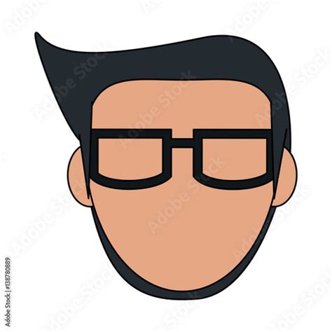 Abstract Faceless Man With Glasses Icon Image Vector Illustration