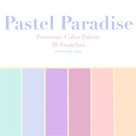 Pastel Procreate Color Palette Swatches For Ipad Instant Download