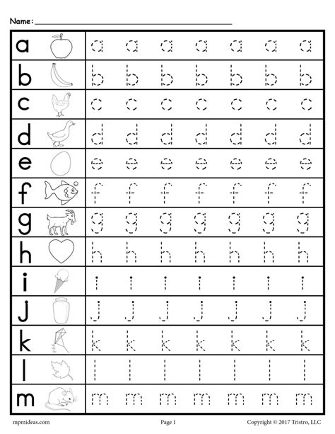 Free Printable Lowercase Letters Worksheets