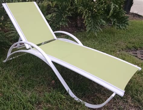 Chaise lounge chairs most often refer to long reclining chairs designed for individual use, unlike a sofa. Garden Green Sling Chaise Lounge