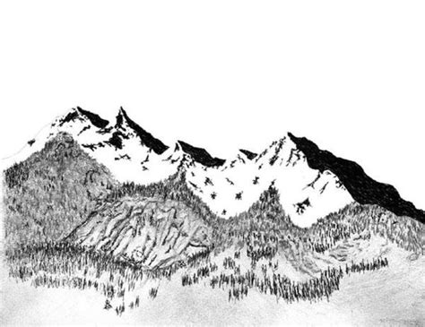 Why use fountain pens for sketching? Mountains And Trees Pen Drawing By James Parker ...
