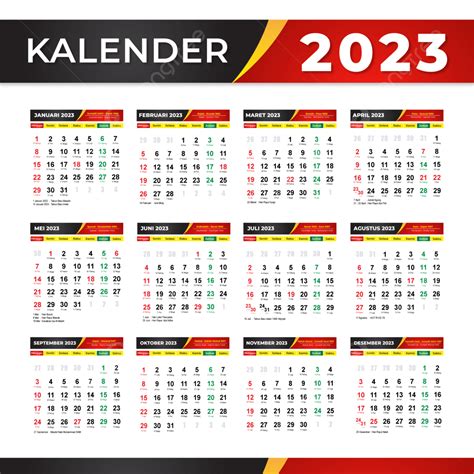 2023 Calendar Template Png