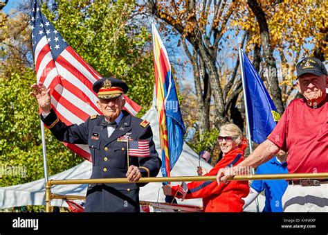 Prescott Arizona Usa November 11 2017 Elderly Veteran In Uniform